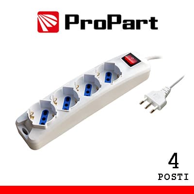 PEM3504-W multipresa 4 posti bipasso schuko
