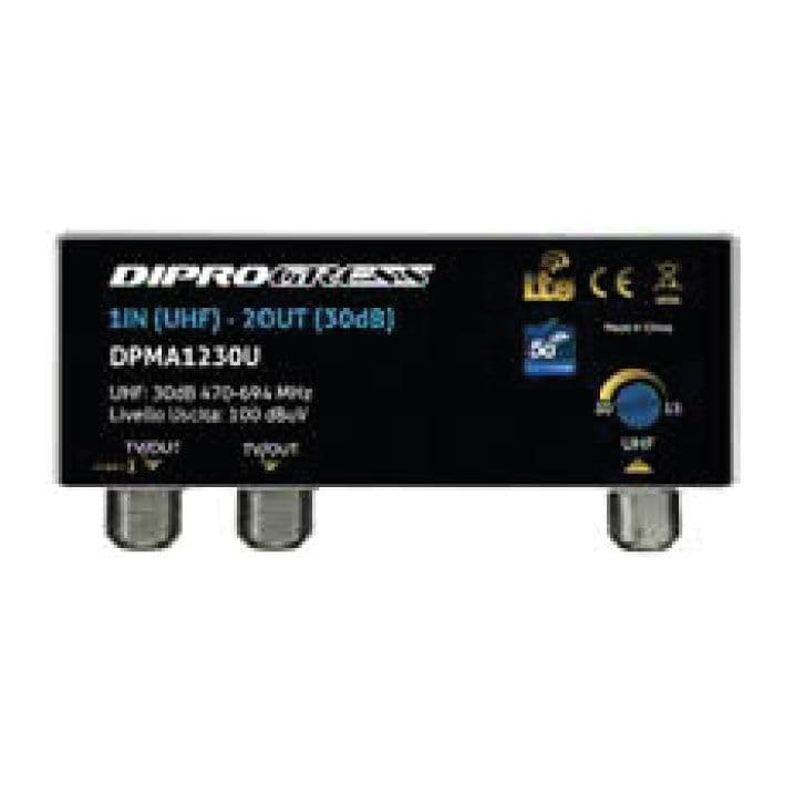 Amplificatore da palo 30db 2 out 1 UHF